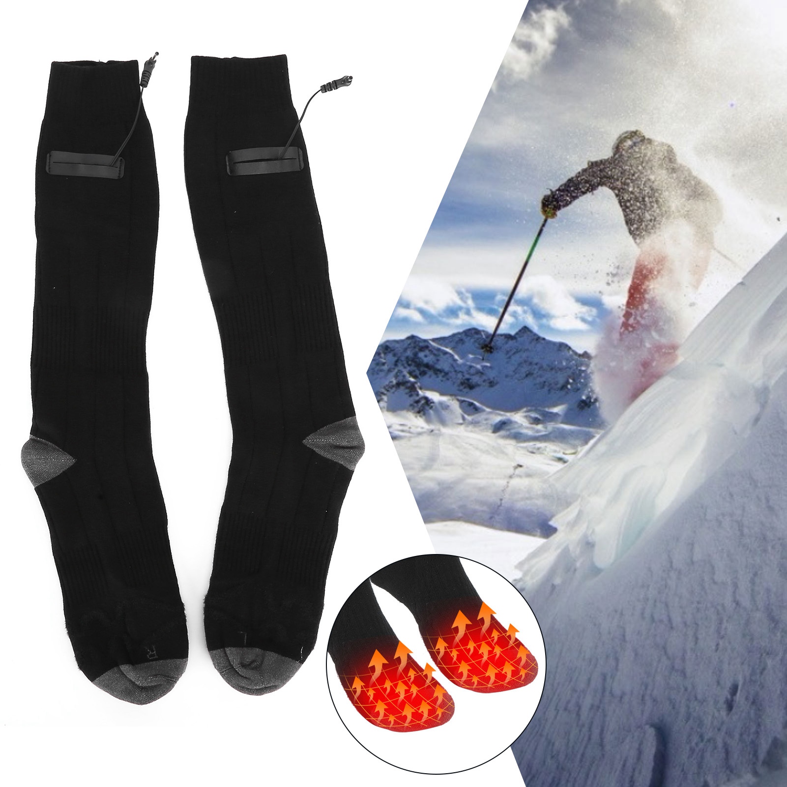 Thermal Sock Winter - Chaussettes chauffantes électriques, chaussettes thermiques d'hiver,