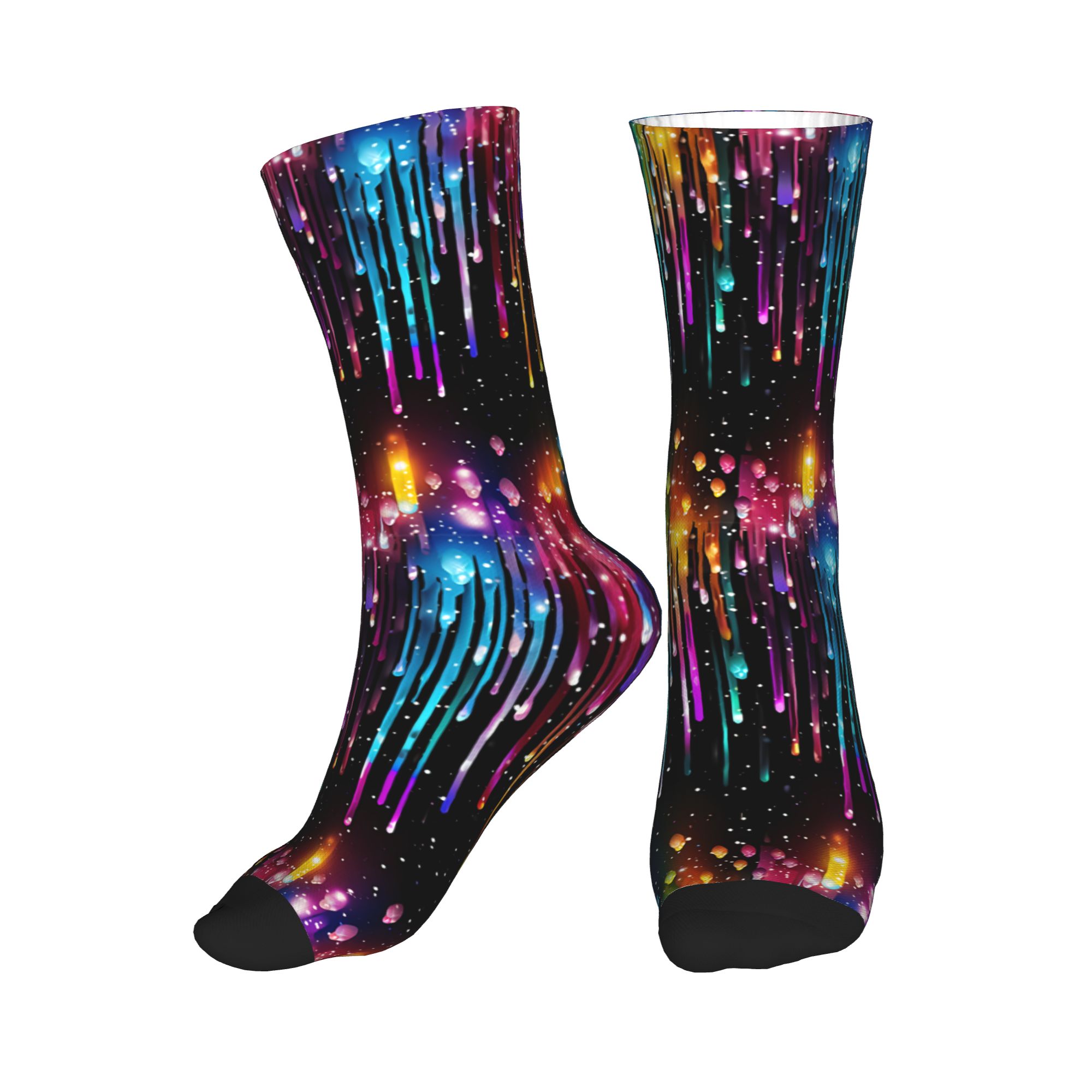 Dress Sock Men - Chaussettes unisexes à motif liquide arc-en-ciel