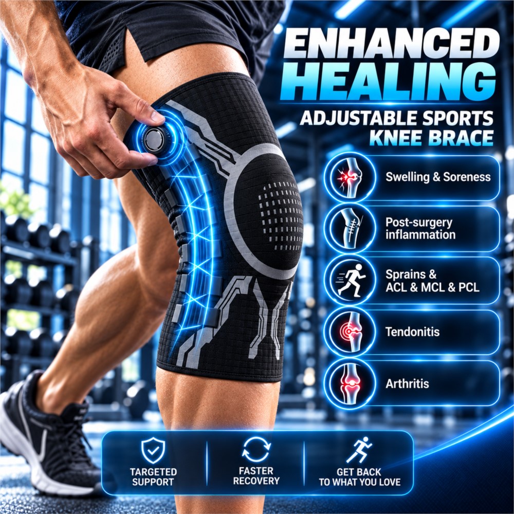Compression Sleeve Calf - Genouillère réglable avec bouton intelligent, stabilisateur